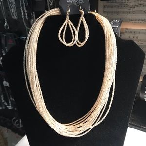 Paparazzi seed bead necklace and earrings